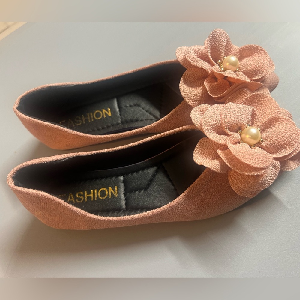 Pink Floral Ballet Flats
